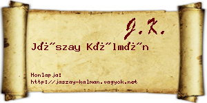 Jászay Kálmán névjegykártya
