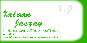 kalman jaszay business card